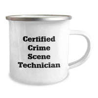 Load image into Gallery viewer, Funny Crime Scene Technician Gifts for Men from Friends - 'Certified Crime Scene Technician' Camping Mug Perfect for Christmas - Image 2