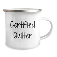Load image into Gallery viewer, Quilter&#39;s Delight Funny Graduation Gift from Friends to Quilter - 12 oz Stainless Steel Camping Mug - Image 2

