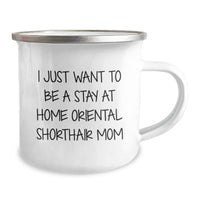 Load image into Gallery viewer, Oriental Shorthair Cat Mom Gifts from Family to Friends - I Just Want To Be A Stay At Home Mom, Funny Camping Mug for Birthday - Image 2
