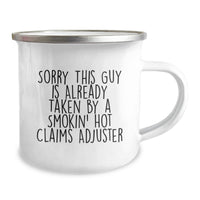 Load image into Gallery viewer, Funny Claims Adjuster Gifts for Him - Sorry This Guy Is Already Taken By A Smokin' Hot Claims Adjuster - Christmas Unique Gifts from Friends to Family - Image 2