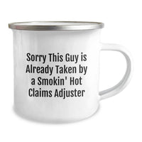 Load image into Gallery viewer, Funny Claims Adjuster Gifts for Christmas - Smokin' Hot Claims Adjuster Camping Mug, Gifts from Friends, for Men, Unique Christmas Unique Gifts - Image 2