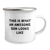 Load image into Gallery viewer, Funny Son Gifts from Dad, Inspirational Camping Mug for Him Birthday Unique Gifts from Mom - Image 2