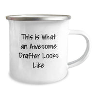 Load image into Gallery viewer, Funny Drafter Gifts from Men to Awesome Drafters, Commemorate Graduation with This Is What An Awesome Drafter Looks Like, Camping Mug, 12 oz Stainless Steel Enamel Finish - Image 2
