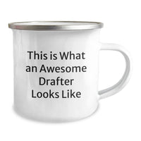 Load image into Gallery viewer, Funny Drafter Gifts from Friends for Graduation - This Is What An Awesome Drafter Looks Like, 12 oz Camping Mug - Image 2
