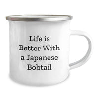 Load image into Gallery viewer, Japanese Bobtail Cat Inspired Camping Mugs for Friends Birthday Unique Gifts from Men to Family - 'Life Is Better With A Japanese Bobtail' Funny Quote - Image 2