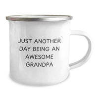 Load image into Gallery viewer, Funny Grandpa Gifts from Family for Grandpa, Unique Camping Mug for Grandpa Dad, &#39;Just Another Day Being An Awesome Grandpa&#39; Quote Grandpa Mug, Ideal Gift for Grandpa on Christmas - Image 2
