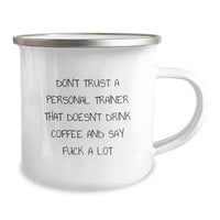 Load image into Gallery viewer, Funny Personal Trainer Gifts for Men from Friends Unique Christmas Unique Mugs Don&#39;t Trust A Personal Trainer That Doesn&#39;t Drink Coffee And Say F--k A Lot - Image 2

