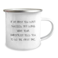 Load image into Gallery viewer, Funny Hairstylist Gifts for Men, Camping Mug with Inspirational Quote - Gifts from Men to Hairstylist - Image 2