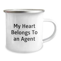 Load image into Gallery viewer, Funny Agent Gifts for Men, Women, Friends, Coworkers, or Family, Camping Mug - My Heart Belongs To An Agent, Unique Graduation Unique Gifts from Loved Ones - Image 2