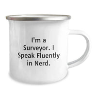 Load image into Gallery viewer, Funny Surveyor Gifts for Men, &#39;I&#39;m A Surveyor. I Speak Fluently In genius.&#39; Camping Mug, Birthday Unique Gifts from Friends, Coworkers, Family - Image 2
