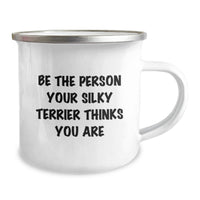 Load image into Gallery viewer, Funny Silky Terrier Dog Camping Mug Gifts from Family to Friends on Birthday Unique - Image 2