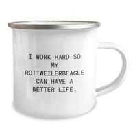 Load image into Gallery viewer, Funny Rottweiler Dog Gifts from Family for Birthday - I Work Hard So My Rottweilerbeagle Can Have A Better Life. Camping Mug - Image 2
