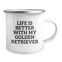 Load image into Gallery viewer, Funny Golden Retriever Dog Gifts from Friends for Birthday Unique Camping Mugs Life Is Better With My Golden Retriever - Image 2