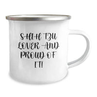 Load image into Gallery viewer, Shih Tzu Dog Lovers Camping Mug, Funny Quote Gifts for Shih Tzu Dog Owners, Gifts from Friends, Family or Coworkers, Birthday Unique Gifts for Women or Men - Image 2
