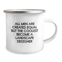 Load image into Gallery viewer, Funny Landscape Designer Gifts for Men, Unique Camping Mugs from Friends, Inspirational Quote: All Men Are Created Equal But The Coolest Become A Landscape Designer, Graduation Unique Gifts - Image 2
