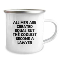 Load image into Gallery viewer, Funny Lawyer Gifts for Him Birthday Camping Mug &#39;All Men Are Created Equal But The Coolest Become A Lawyer&#39; from Friends - Image 2
