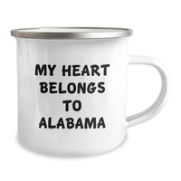 Load image into Gallery viewer, Funny Alabama Gifts, My Heart Belongs To Alabama Camping Mug for Alabama Men, Unique Birthday Unique Gifts from Friends to Family - Image 2