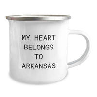Load image into Gallery viewer, Unique Arkansas Camping Mug, 'My Heart Belongs To Arkansas' Funny Birthday Unique Gift for Friends from Family - Image 2