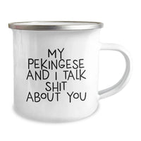 Load image into Gallery viewer, Funny Pekingese Dog Lover&#39;s Camping Mug Gifts from Friends for Pekingese Dog Owners on Christmas Morning - Image 2
