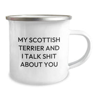Load image into Gallery viewer, Funny Scottish Terrier Dog Gifts from Friends for Graduation Unique Camping Mugs - &#39;My Scottish Terrier And I Talk Shit About You&#39; Quote - Image 2
