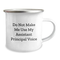 Load image into Gallery viewer, Funny Assistant Principal Gifts - &#39;Do Not Make Me Use My Assistant Principal Voice&#39; Camping Mug for Birthday - Gifts from Friends to Assistant Principals - Image 2
