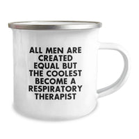 Load image into Gallery viewer, Respiratory Therapist Gifts from Friends - Inspirational Funny Quote Camping Mug for Graduation, Gifts for Respiratory Therapist, 12 oz Stainless Steel with Enamel Finish - Image 2

