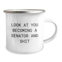 Load image into Gallery viewer, Funny Quote Senator Gifts for Men, 12 oz Stainless Steel Camping Mug, Perfect for Senator Friends Family Christmas Unique Gifts from Men - Image 2
