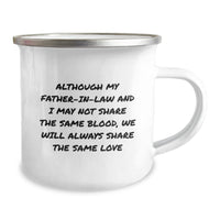 Load image into Gallery viewer, Funny Father-in-law Christmas Camping Mug - Gifts from Family for Father-in-law - &#39;Although My Father-in-law And I May Not Share The Same Blood&#39; - Image 2
