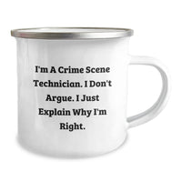 Load image into Gallery viewer, Funny Crime Scene Technician Christmas Unique Gifts for Men - &#39;I&#39;m A Crime Scene Technician&#39; Enamel Camping Mug, Perfect Holiday Present for Friends and Family - Image 2

