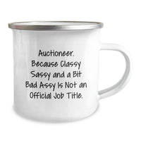 Load image into Gallery viewer, Auctioneer Gifts for Men - Stylish Camping Mug with Funny Quote - Gifts from Friends - Birthday Unique Gifts for Auctioneer - Image 2

