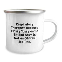 Load image into Gallery viewer, Funny Respiratory Therapist Gifts for Christmas, Classy Sassy And A Bit Fearlessy Mug for Men Women Friends Family, Camping Thermos - Image 2
