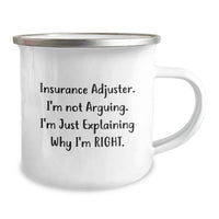 Load image into Gallery viewer, Funny Gifts from Friends for Insurance Adjuster Camping Mug, Insurance Adjuster Humor, Christmas Unique Gifts for Men, Women, Coworkers, Family - Image 2