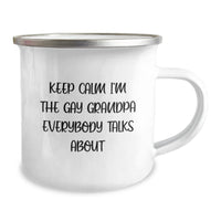 Load image into Gallery viewer, Funny Grandpa Gifts, Keep Calm I&#39;m The Gay Grandpa Everybody Talks About Christmas Mug, 12 oz Stainless Steel Camping Mug - Image 2
