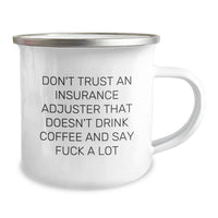Load image into Gallery viewer, Funny Coffee Lovers Insurance Adjuster Gifts for Men - Valentine's Unique Gifts from Friends to Insurance Adjuster, Camping Mug with Funny Quote - Image 2
