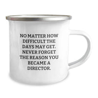 Load image into Gallery viewer, Funny Director Gifts for Him - Valentine's Unique Gifts from Men to Family Directors, Never Forget the Reason You Became a Director, 12 oz Stainless Steel Camping Mug - Image 2