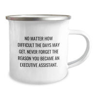 Load image into Gallery viewer, Cute Inspirational Gifts from Mom or Dad to Executive Assistant, Funny Camping Mug for Work, No Matter How Difficult The Days May Get. Never Forget The Reason You Became An Executive Assistant. - Image 2