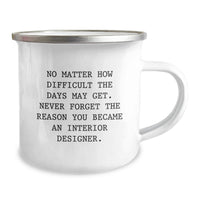 Load image into Gallery viewer, Funny Inspirational Gifts from Friends for Interior Designer Graduation Unique Camping Mug, Never Forget Reason Became One - Image 2