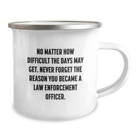 Load image into Gallery viewer, Law Enforcement Officer Gifts, Inspirational Camping Mug for Men, Valentine's Unique Gifts from Friends to Law Enforcement Officer Heroes, Never Forget Why You Serve - Image 2