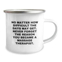 Load image into Gallery viewer, Massage Therapist Gifts Funny Camping Mug Never Forget The Reason You Became A Massage Therapist, Father's Day Unique Gifts for Massage Therapist Men, Gifts from Friends Family to Massage Therapist - Image 2