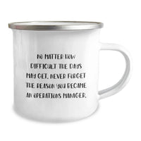 Load image into Gallery viewer, Funny Inspirational Camping Mug Gifts for Operations Manager - Never Forget Your Reason, Gifts from Friends, Operations Manager Graduation Unique Gifts - Image 2