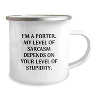 Load image into Gallery viewer, Funny Porter Gifts from Men, Funny Valentine's Unique Gifts for Porter, Enamel Camping Mug with 'I'm A Porter...' Quote - Image 2