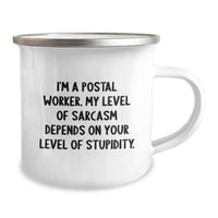Load image into Gallery viewer, Funny Postal Worker Birthday Unique Gifts from Family to Coworkers - Camping Mug with Inspirational Quote - Image 2