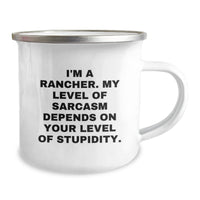 Load image into Gallery viewer, Funny Rancher Christmas Unique Gifts for Men - I&#39;m A Rancher Gifts from Family, Friends, Coworkers - Camping Mug for Ranchers, Outdoor Enthusiasts - Image 2
