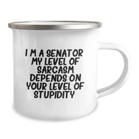 Load image into Gallery viewer, Funny Senator Gifts from Men for Women, Senator Camping Mug for Outdoor Enthusiasts, Sarcastic Mother's Day Unique Gifts from Family to Husband - Image 2