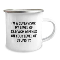 Load image into Gallery viewer, Funny Supervisor Gifts for Men, Camping Mug with Sarcasm Quote, Birthday Unique Gifts from Friends for Supervisor - Image 2