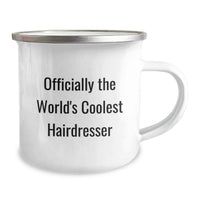 Load image into Gallery viewer, Funny Hairdresser Gifts for Friends from Men, Officially The World's Coolest Hairdresser Birthday Unique Gifts for Hairdresser Camping Mug - Image 2