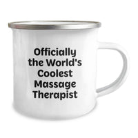 Load image into Gallery viewer, Funny Gifts from Friends for the Officially World's Coolest Massage Therapist - Birthday Unique Gifts for Massage Therapist Camping Mug - Image 2