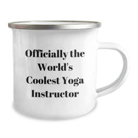 Load image into Gallery viewer, Funny Gifts from Men for Yoga Instructor - Unique Valentine's Camping Mug with Officially The World's Coolest Yoga Instructor Quote - Image 2