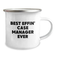 Load image into Gallery viewer, Funny Case Manager Gifts, Camping Mug for Case Manager Dad, 'Best Effin' Case Manager Ever' - Image 2