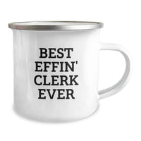 Load image into Gallery viewer, Funny Clerk Gifts for Coworkers - Best Effin' Clerks Ever Valentine's Unique Camping Mugs for Men Women Friends - Image 2